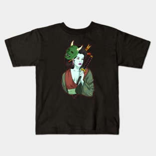 Devil Girl Zombie Gisha Kids T-Shirt